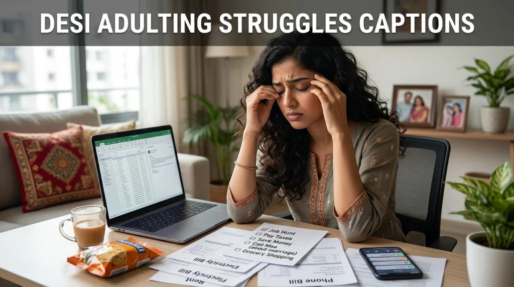 Desi Adulting Struggles Captions