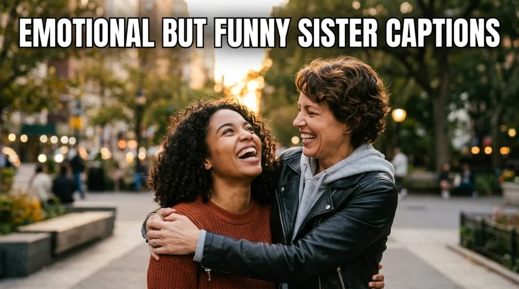 emotional but funny sister captions