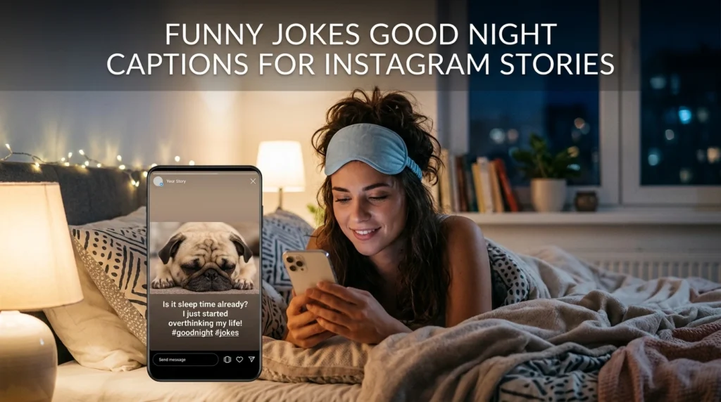 funny jokes good night captions for instagram stories