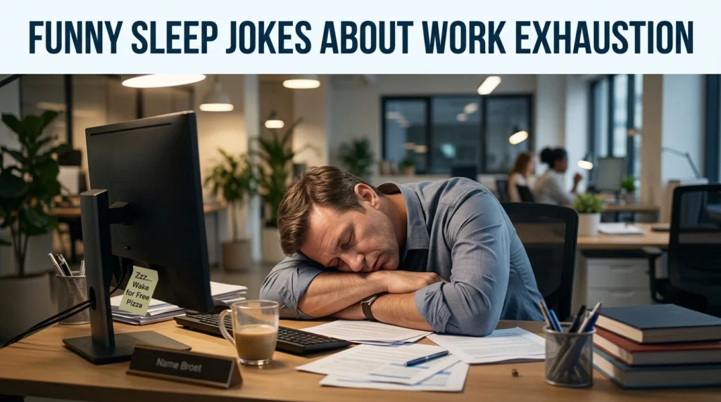funny sleep jokes about work exhaustion