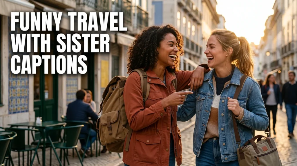 funny travel with sister captions