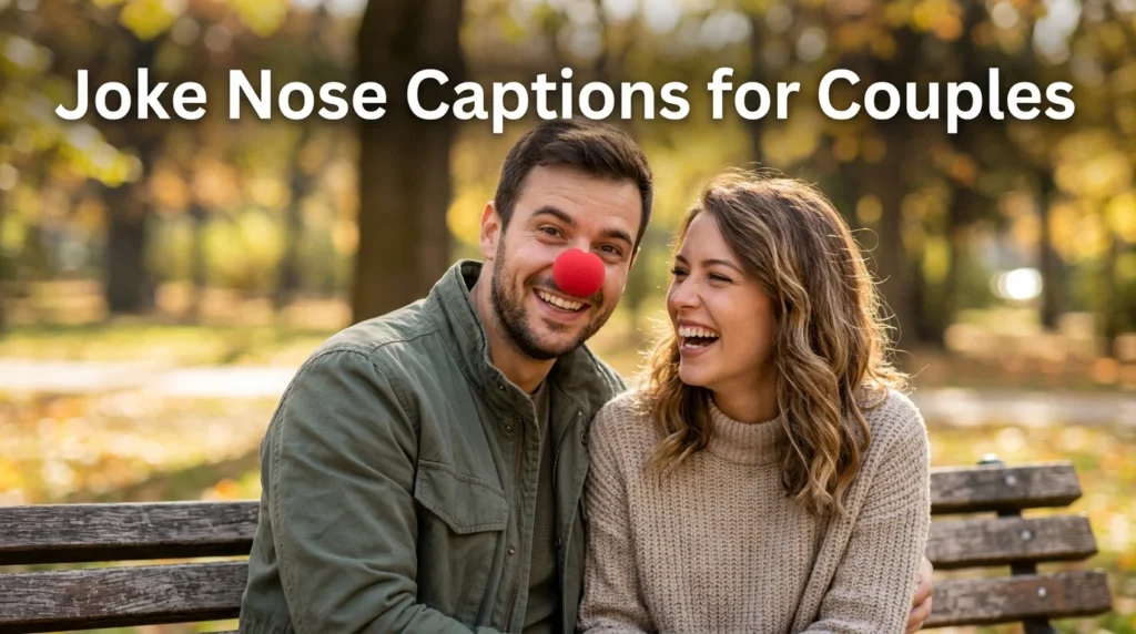joke nose captions for couples