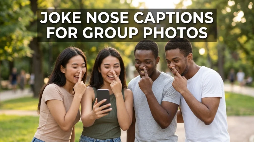 joke nose captions for group photos