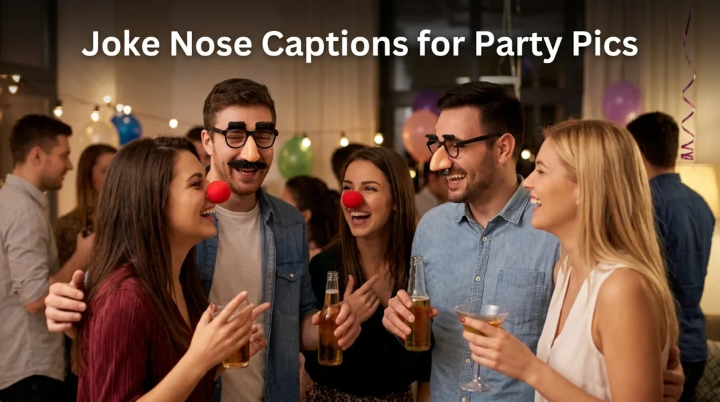 joke nose captions for party pics