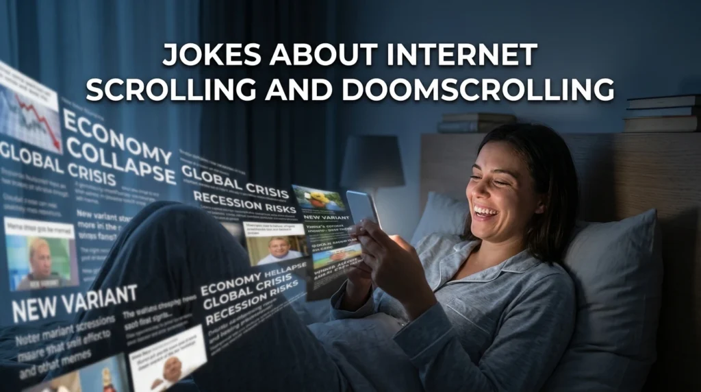 jokes about internet scrolling and doomscrolling
