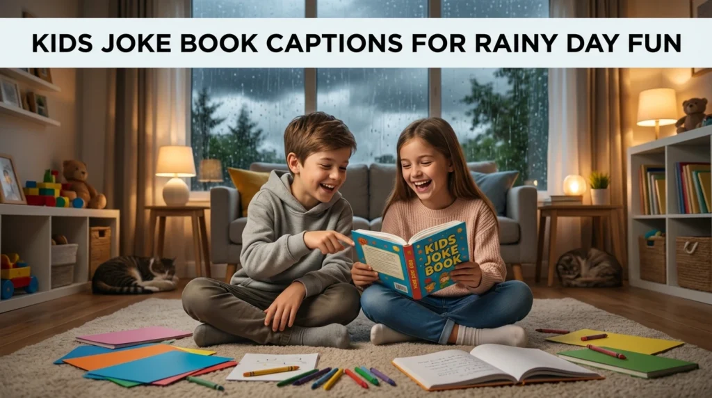 kids joke book caption for rainy day fun