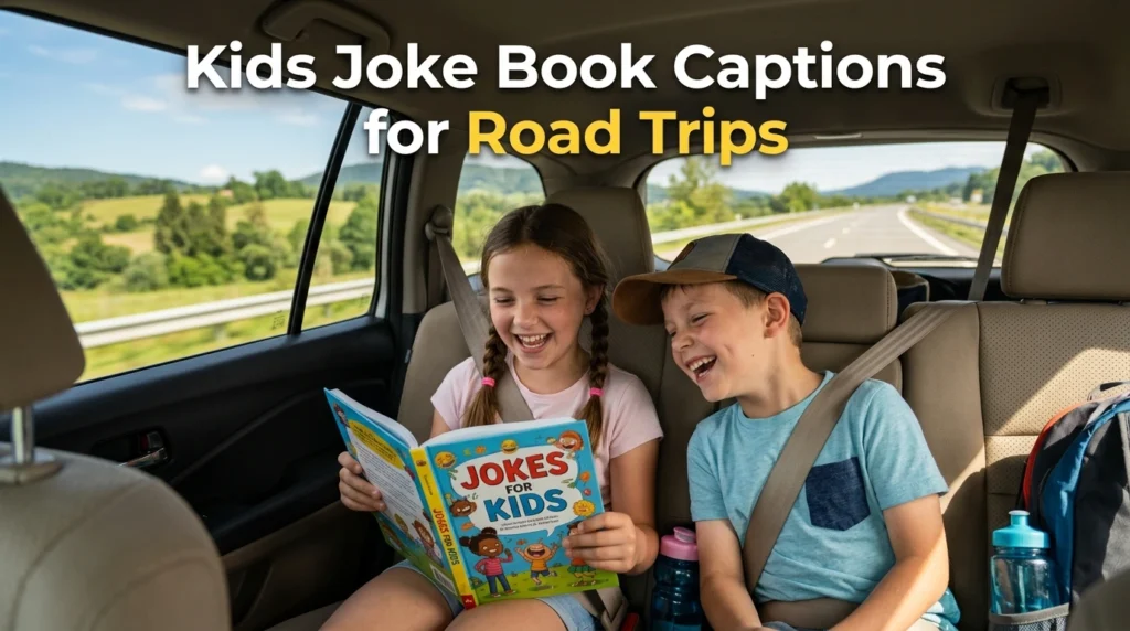 kids joke book caption for road trips
