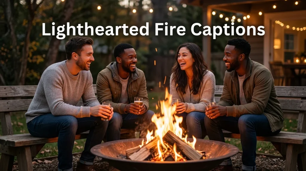 lighthearted fire captions