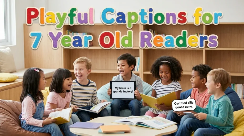 playful captions for 7 year old readers