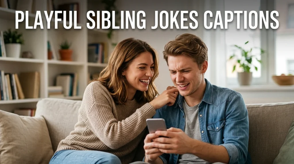 playful sibling jokes captions