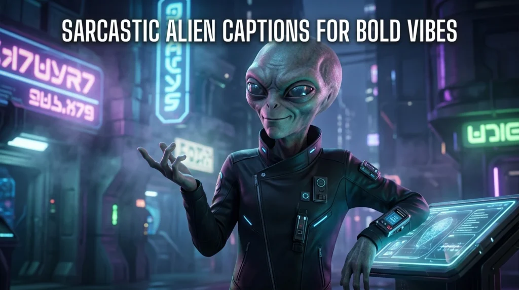 Sarcastic Alien Captions for Bold Vibes