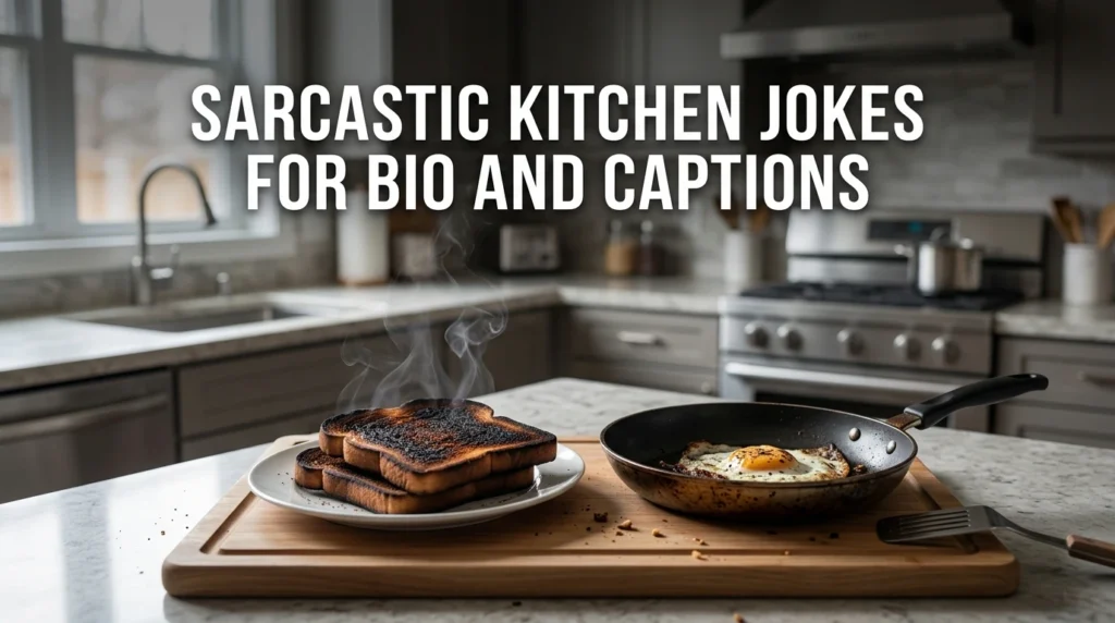 Sarcastic Kitchen Jokes for Bio and Captions