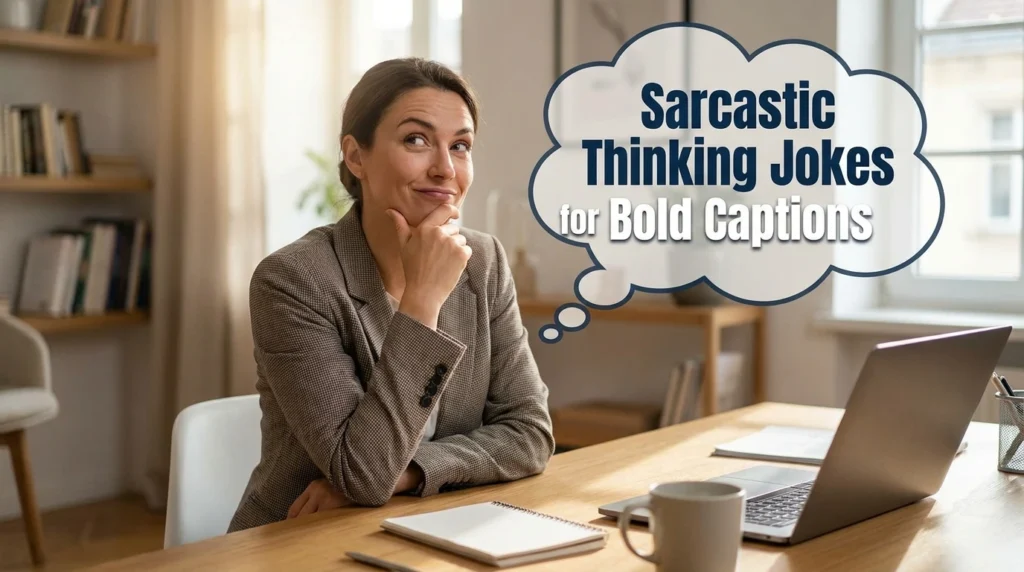 Sarcastic Thinking Jokes for Bold Captions