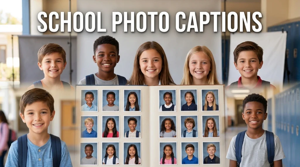 school photo captions