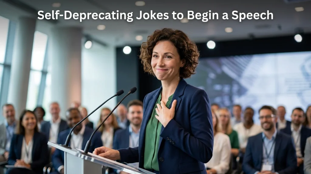 self deprecating jokes to begin a speech
