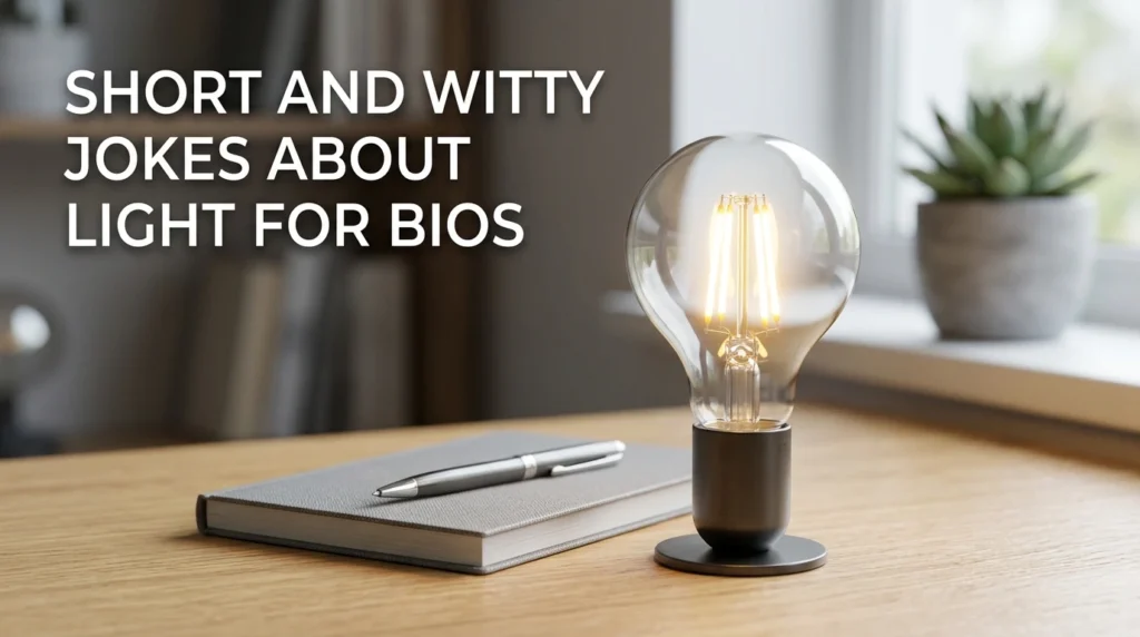 short and witty jokes about light for bios