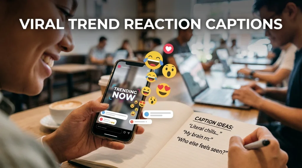 viral trend reaction captions