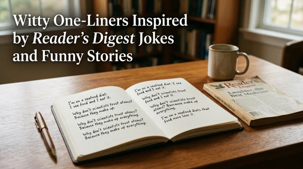 Witty One-Liners Inspired by Reader's Digest Jokes and Funny Stories