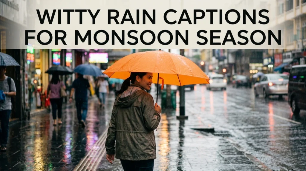 Witty Rain Captions for Monsoon Season