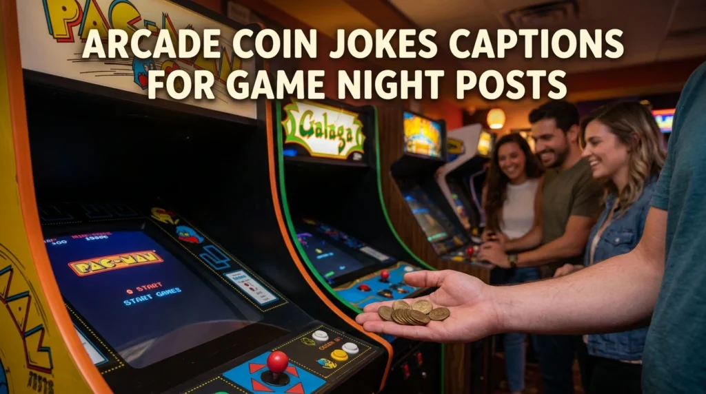 Arcade Coin Jokes Captions for Game Night Posts