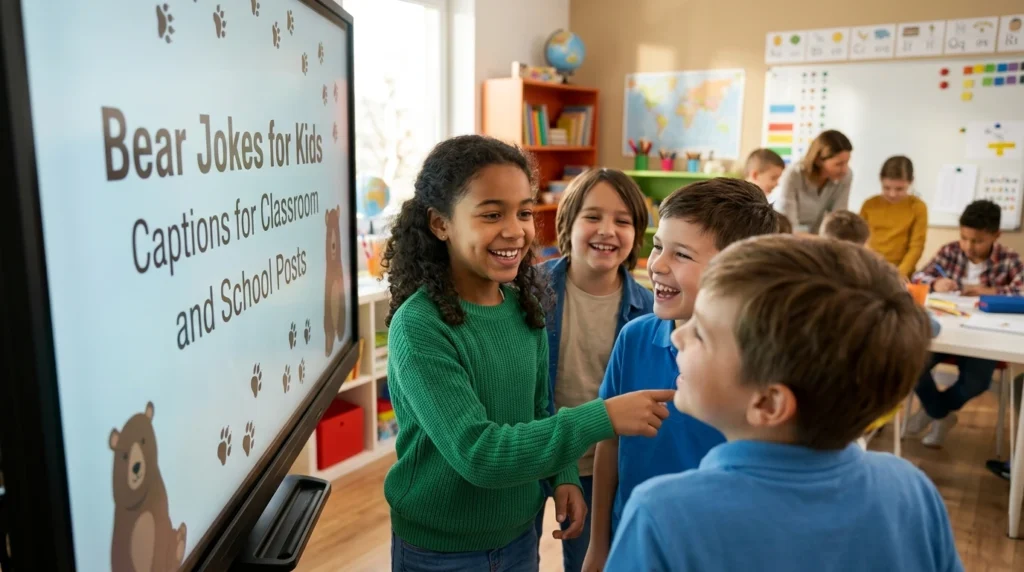 Bear Jokes for Kids Captions for Classroom and School Posts