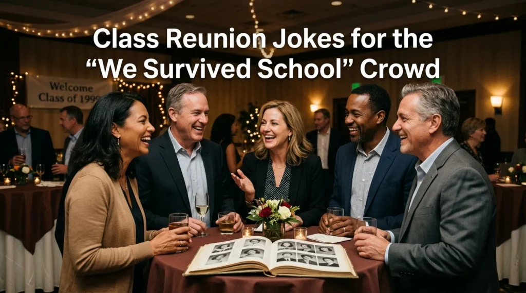 Class Reunion Jokes for the "We Survived School" Crowd