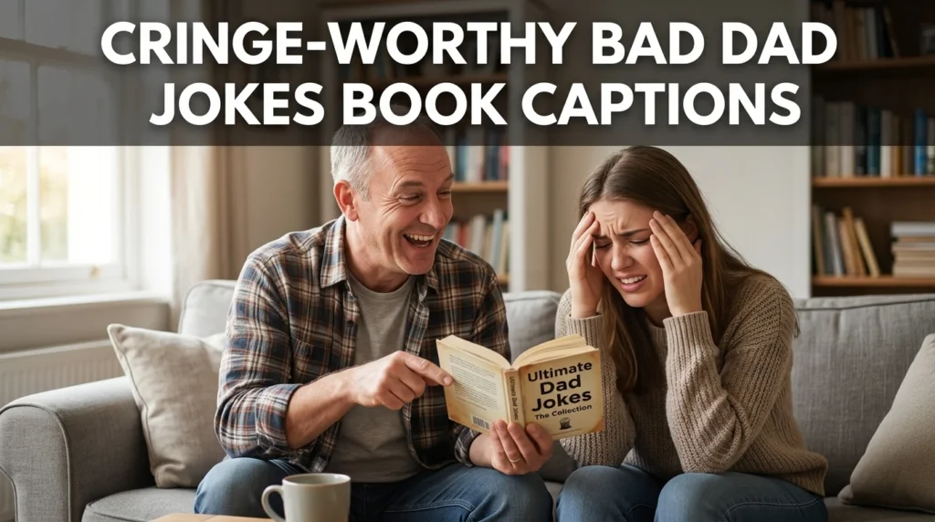 Cringe-Worthy Bad Dad Jokes Book Captions