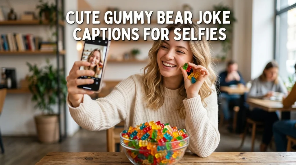 Cute Gummy Bear Joke Captions for Selfies