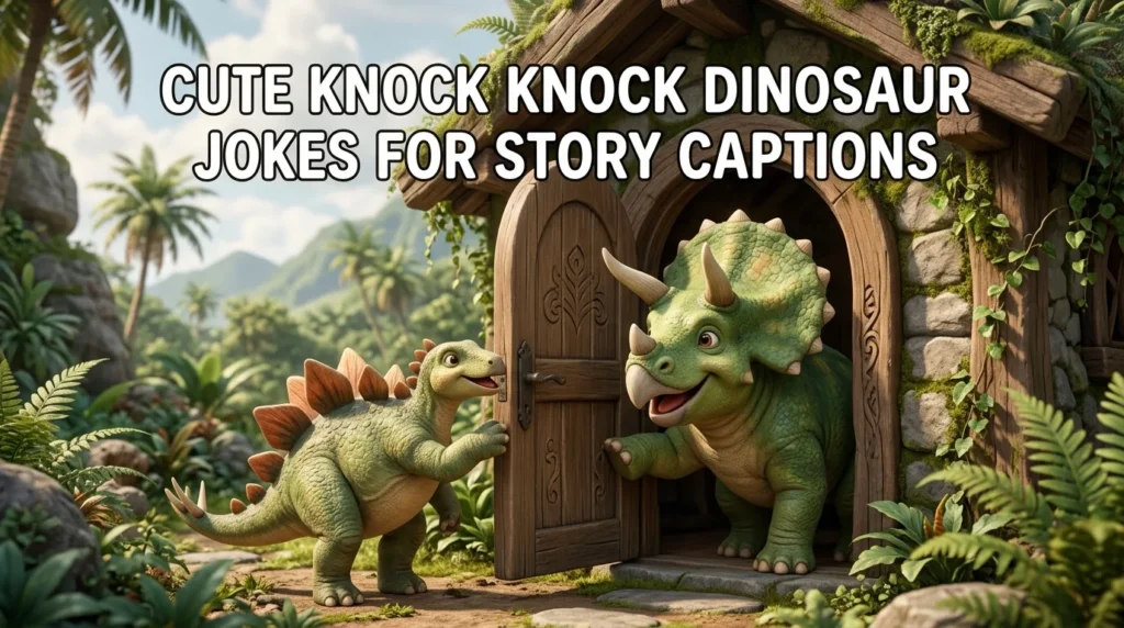 Cute Knock Knock Dinosaur Jokes for Story Captions