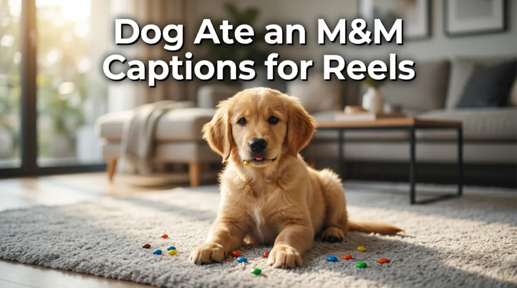 Dog Ate an M&M Captions for Reels