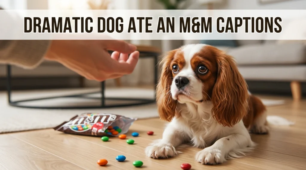 Dramatic Dog Ate an M&M Captions