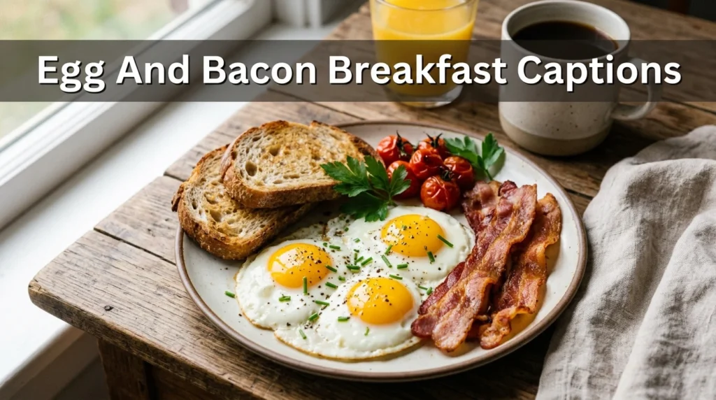 Egg And Bacon Breakfast Captions