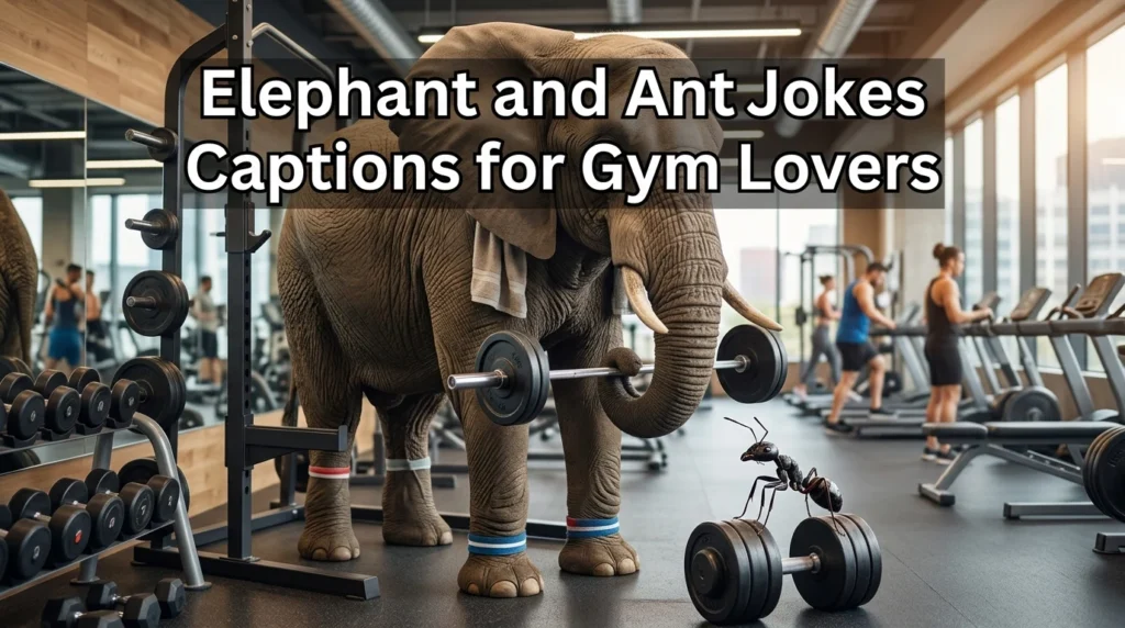 Elephant and Ant Jokes Captions for Gym Lovers