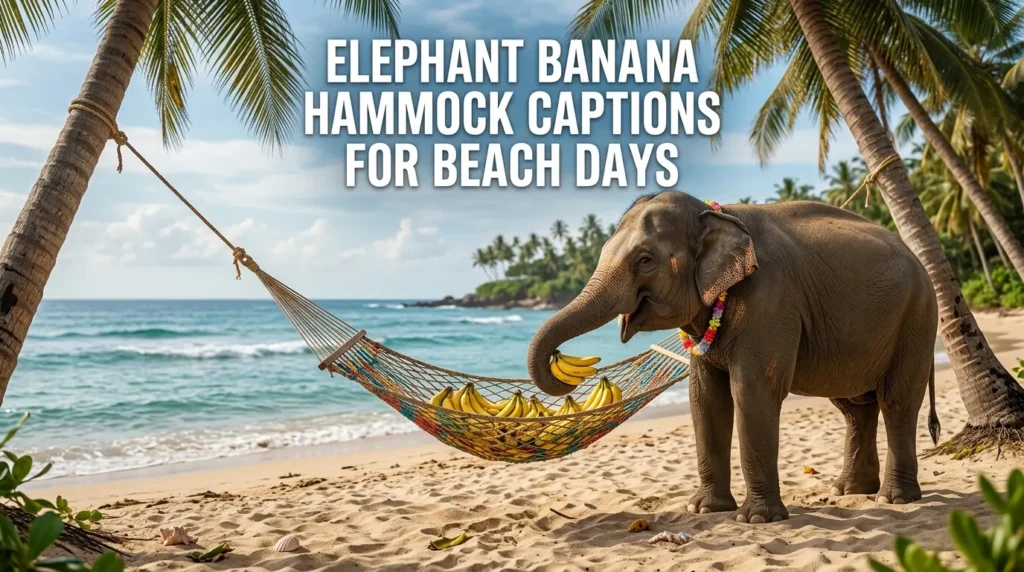 Elephant Banana Hammock Captions for Beach Days
