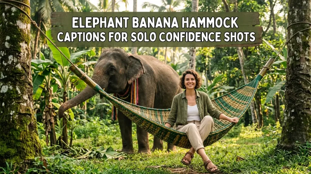 Elephant Banana Hammock Captions for Solo Confidence Shots