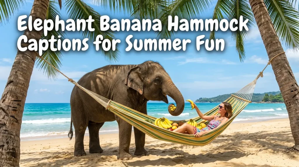 Elephant Banana Hammock Captions for Summer Fun