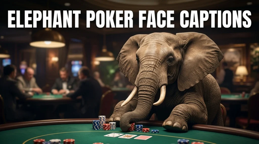 Elephant Poker Face Captions