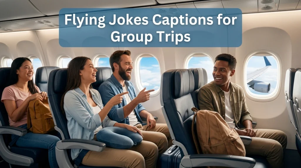 Flying Jokes Captions for Group Trips