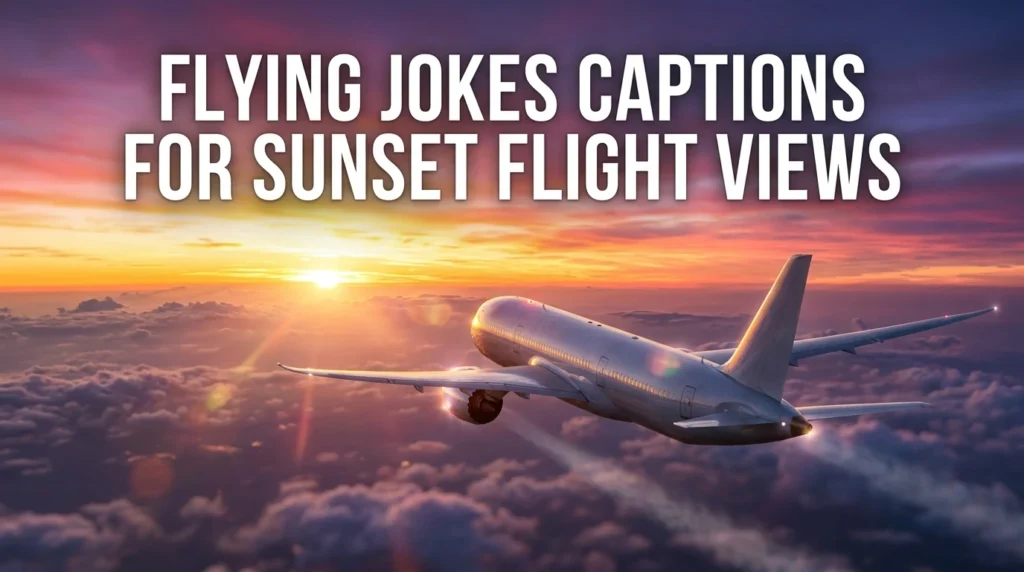 Flying Jokes Captions for Sunset Flight Views