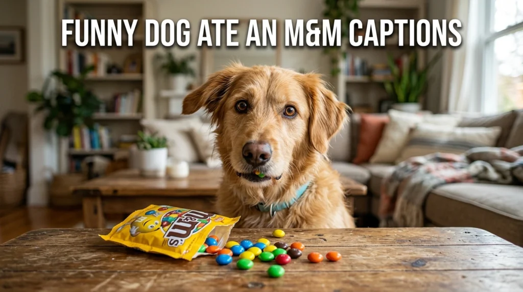 Funny Dog Ate an M&M Captions