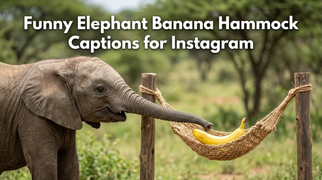 Funny Elephant Banana Hammock Captions for Instagram