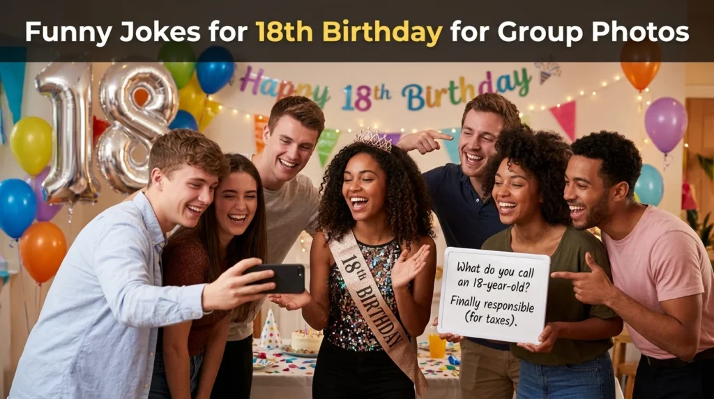 Funny Jokes for 18th Birthday for Group Photos
