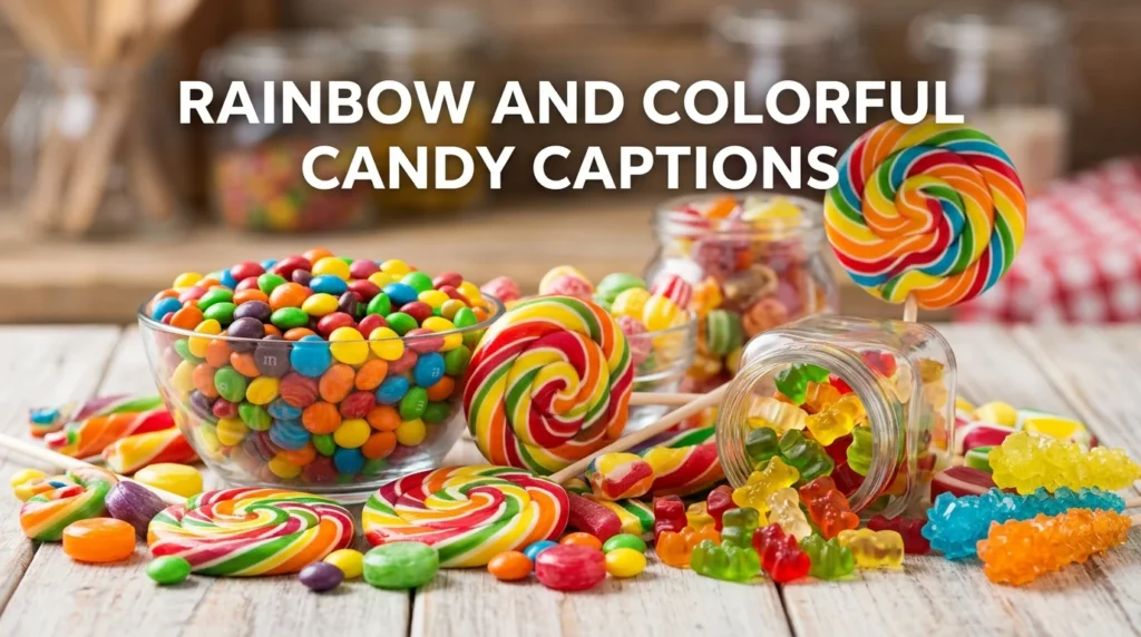 Rainbow and Colorful Candy Captions