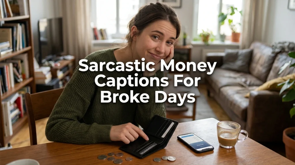 Sarcastic Money Captions For Broke Days