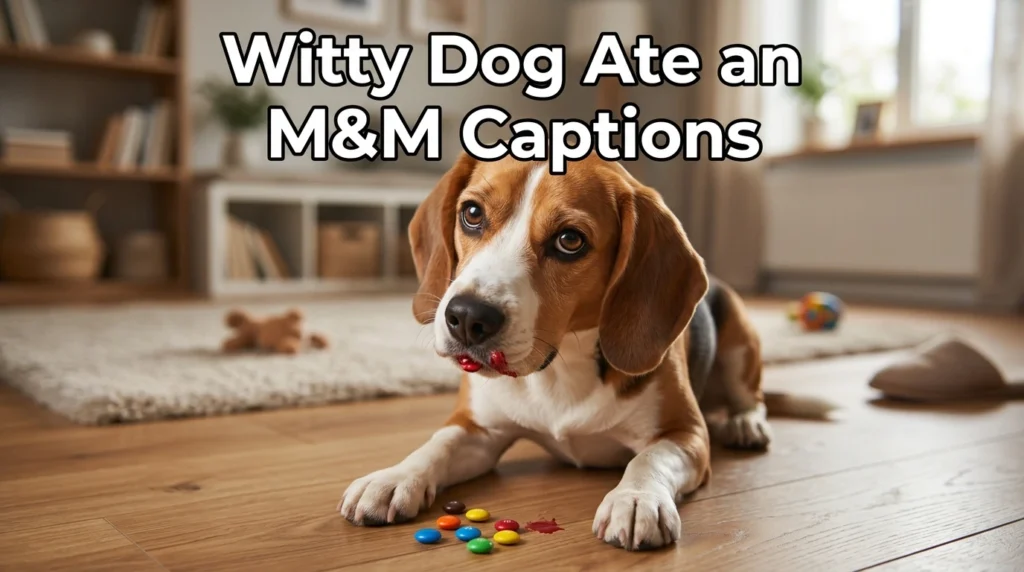 Witty Dog Ate an M&M Captions