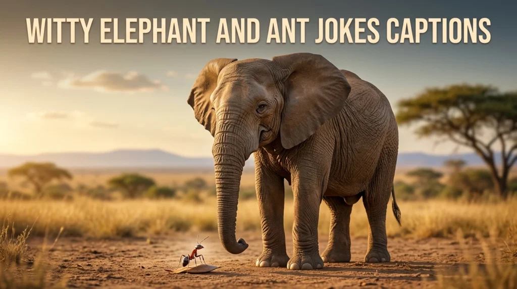 Witty Elephant and Ant Jokes Captions