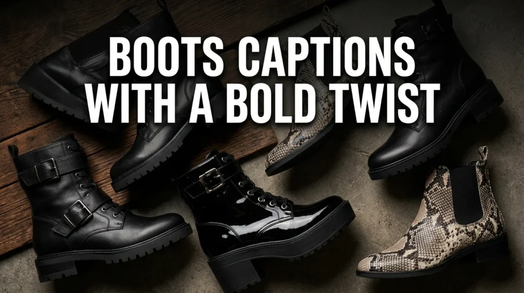 Boots Captions with a Bold Twist