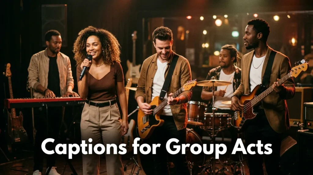 Captions for Group Acts
