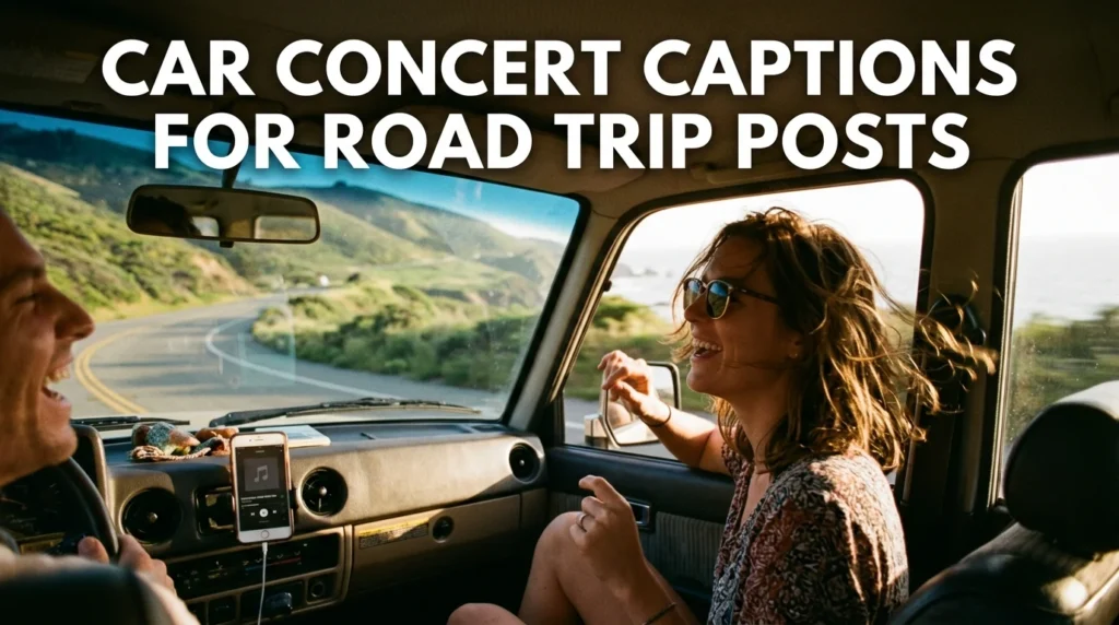 Car Concert Captions for Road Trip Posts