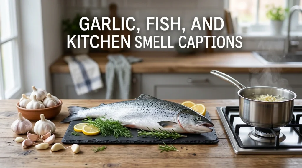Garlic, Fish, and Kitchen Smell Captions